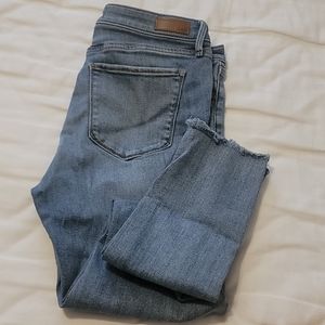 Abercrombie & Fitch the super skinny mid rise distressed jeans
